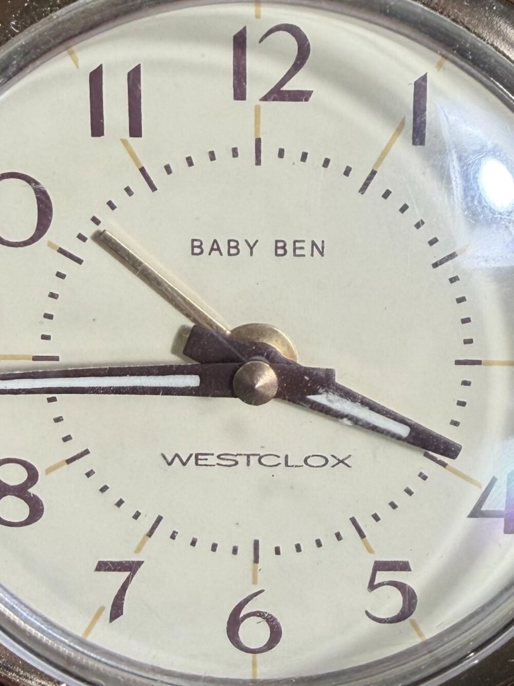 Vintage Westclox Baby Ben Alarm Clock 3.5" x 3.5" Wind Up Luminous Arms China - Picture 2 of 6